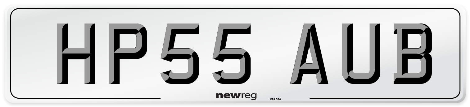 HP55 AUB Number Plate from New Reg